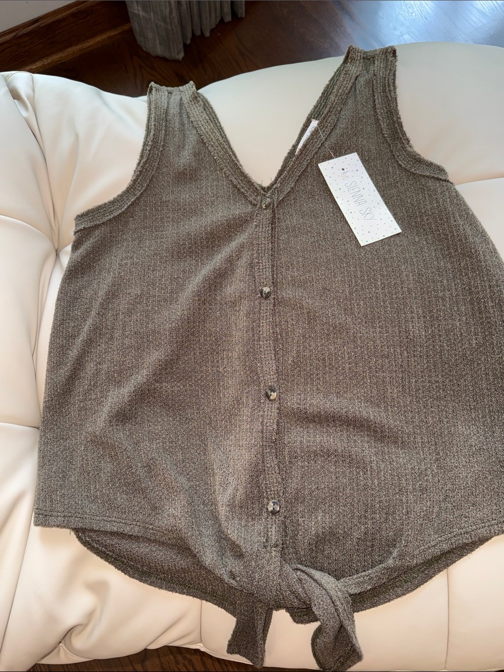 Tie-Hem Knit Tank Top -